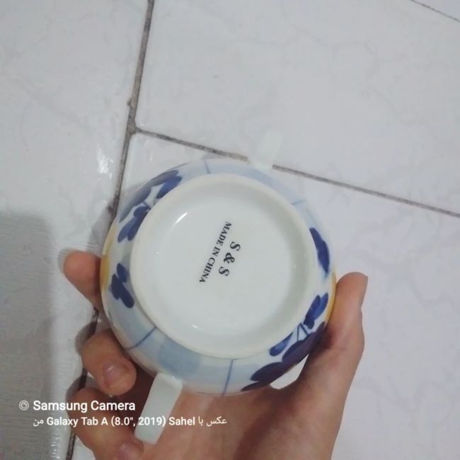 قندان خاص دسته دار طرح گل پنبه ای