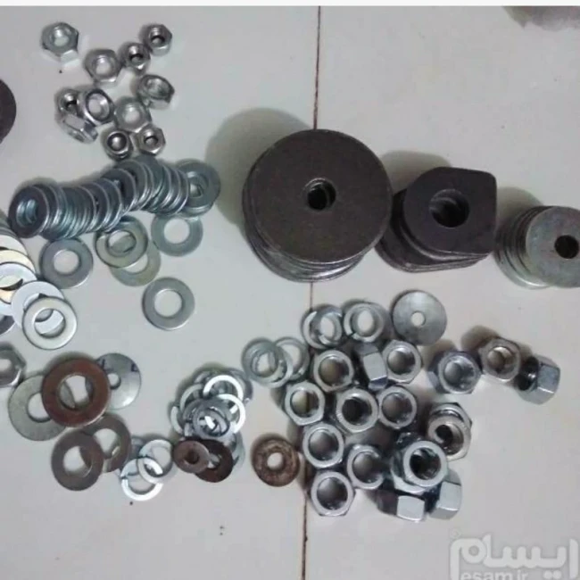 انواع واشر و مهره 
واشر از فنری کوچک و تخت تا سایز های دیگه