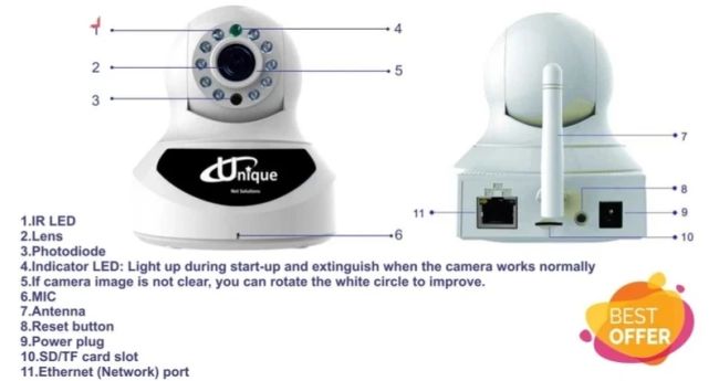 دوربین ip بی سیم یونیک U-60HDبدونP2P