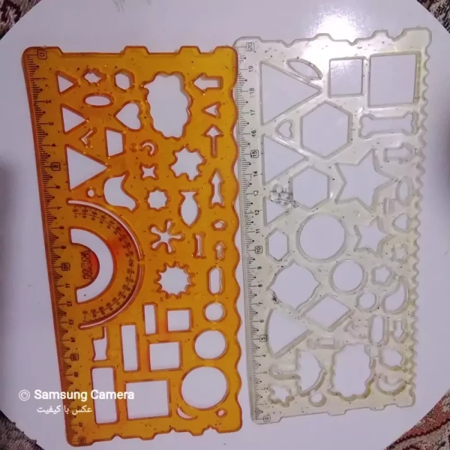 خط کش 20 سانتی پهن ژله ای طرح دار