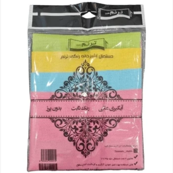 دستمال آشپزخانه 4 عددی رنگی ترنم
