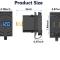 شارژر مستطیلی( طرح کلید ) USB + TAYP-C + VOLTMETER