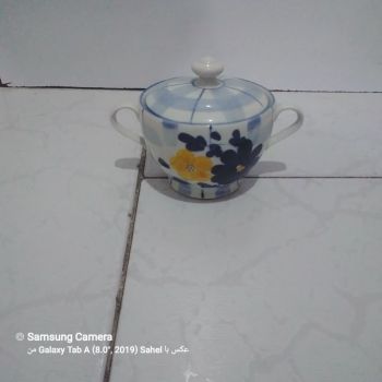 قندان خاص دسته دار طرح گل پنبه ای