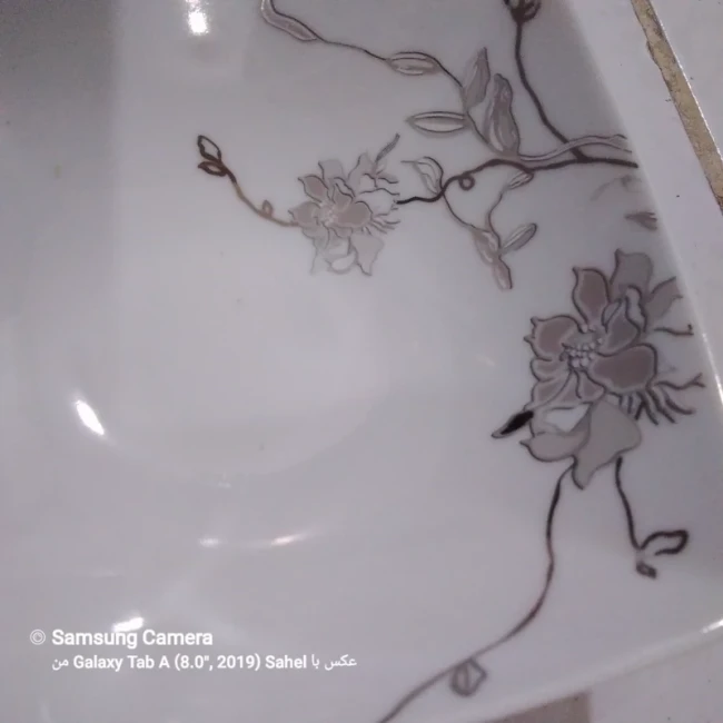 کاسه 6 عددی ماست خوری طرح گل نقره ای برند معروف پردیس