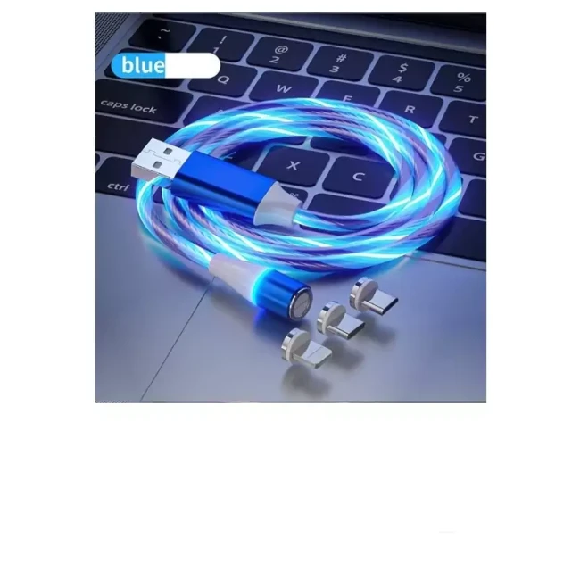 کابل شارژرو انتقال دیتا مگنتی سه سر LED رنگی
بسیار زیبا   در رنگ بندی چند رنگ