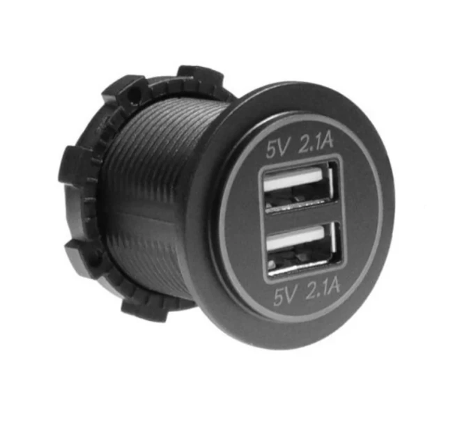 شارژر USB گرد تو کار 2.1 آمپر خودرو