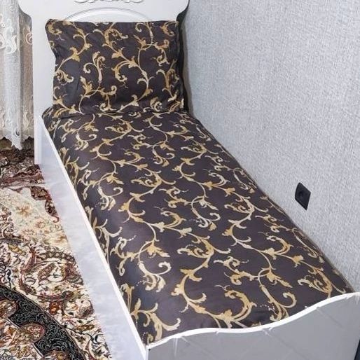 روتختی یکنفره کشدوزی شده قهوه ای  روکش تشک  یک نفره قهوه ای