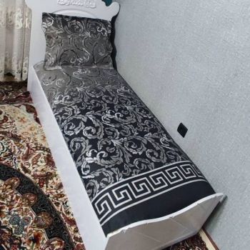 روتختی یکنفره ورساچ سیاه طوسی روکش تشک ورساچه مشکی سایه طوسی