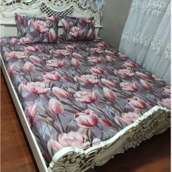 روتختی دونفره طرح گل لاله روکش تشک دونفره ملحفه کشدوزی شده دونفره