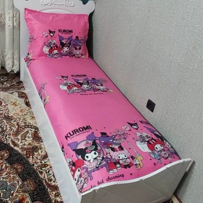 روتختی دخترانه کرومی روکش تشک یک نفره کورومی ملحفه کرومی kuromi