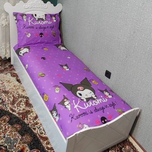 روتختی یک نفره دخترانه کرومی بنفش روکش تشک یکنفره کورومی بنفش kuromi