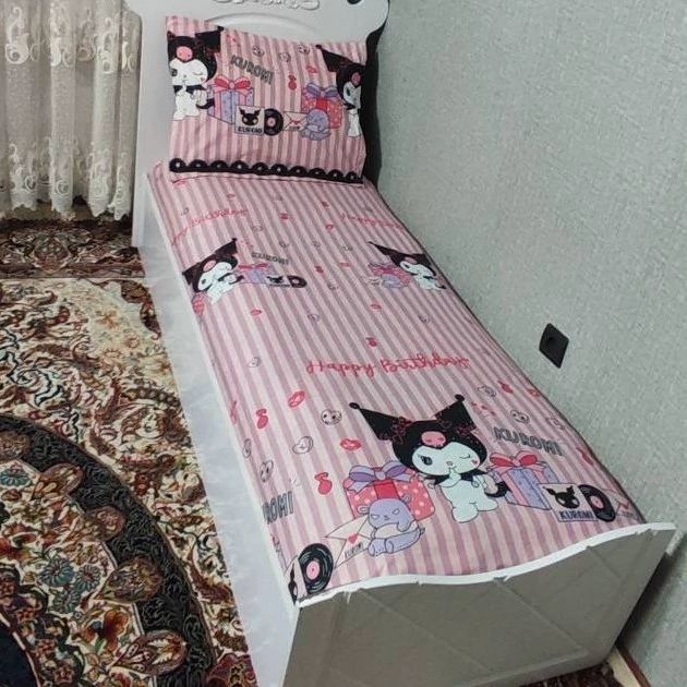 روتختی یکنفره کرومی صورتی روکش تشک دخترانه کرومی نیم ست یک نفره کورومی