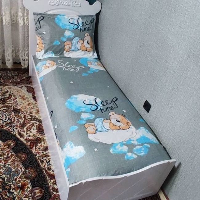 روتختی نیم ست یک نفره بچه گانه طوسی تدی خوابالو روتختی عروسکی بچه گانه پسرانه و دخترانه