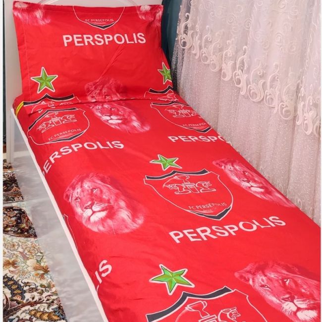 نیم ست روتختی کشدوزی شده یک نفره طرح پرسپولیس پرسپولیسی