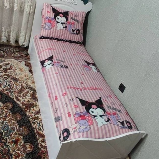 روتختی یکنفره کرومی صورتی روکش تشک دخترانه کرومی نیم ست یک نفره کورومی