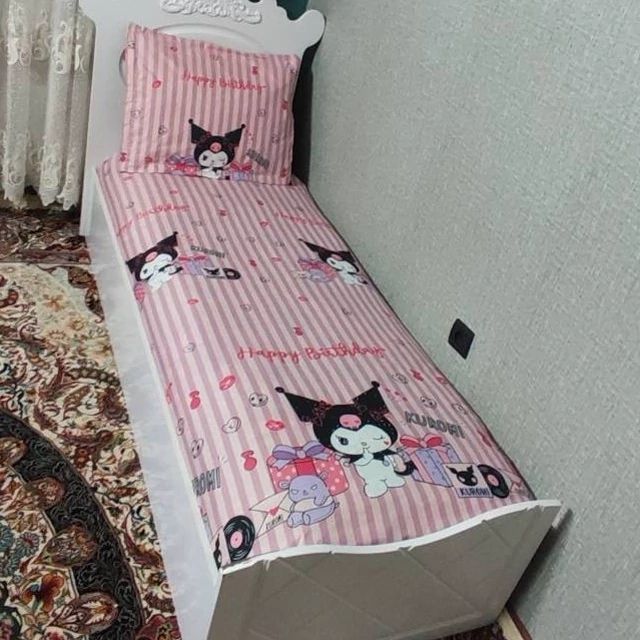 روتختی یکنفره کرومی صورتی روکش تشک دخترانه کرومی نیم ست یک نفره کورومی