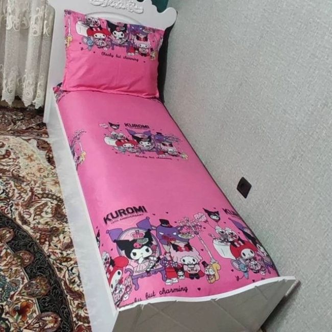 روتختی دخترانه کرومی روکش تشک یک نفره کورومی ملحفه کرومی kuromi