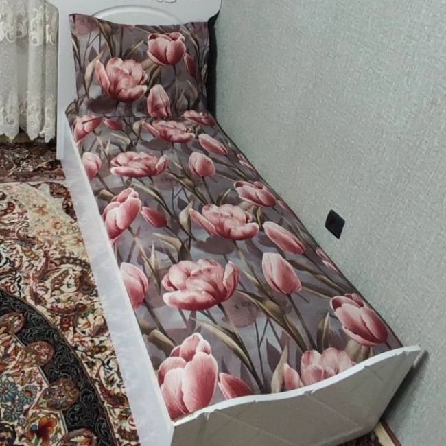روکش تشک یکنفره طرح گل لاله روتختی یک نفره طرح گل ملحفه گل دار