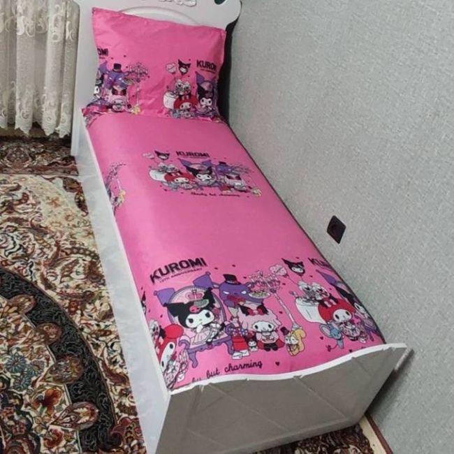 روتختی دخترانه کرومی روکش تشک یک نفره کورومی ملحفه کرومی kuromi