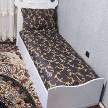روتختی یکنفره کشدوزی شده قهوه ای  روکش تشک  یک نفره قهوه ای