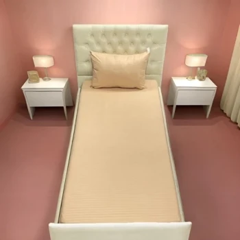 روتختی یکنفره هتلی کرم نخودی روتختی یک نفره هتلی نیم ست یکنفره هتلی کرم نخودی ملحفه هتلی کرم نخودی
