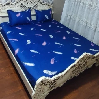 روتختی دونفره سورمه ای طرح پر روکش تشک دونفره ابی نفتی 