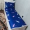 روتختی یکنفره ابی نفتی روکش تشک یکنفره سورمه ای پر سفید صورتی