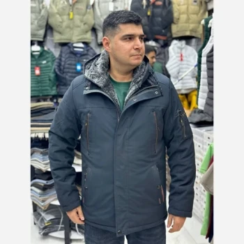 کاپشن مردانه بوفالو روسی بسیار ضخیم دماسنج دار