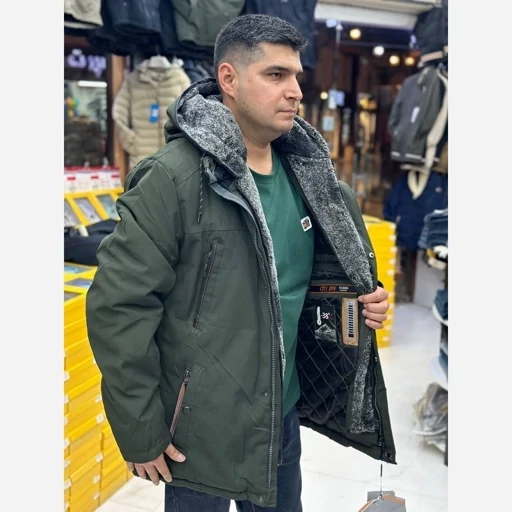 کاپشن مردانه بوفالو روسی بسیار ضخیم دماسنج دار