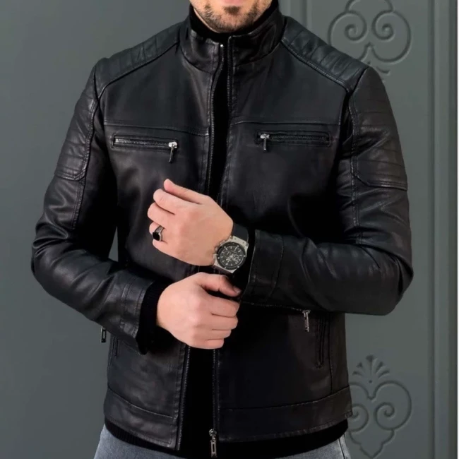 کاپشن چرم مردانه شیک درجه یک