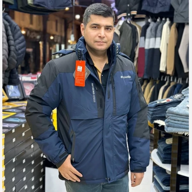 کاپشن کلمبیا گورتکس بسیار شیک رنگ سرمه ای