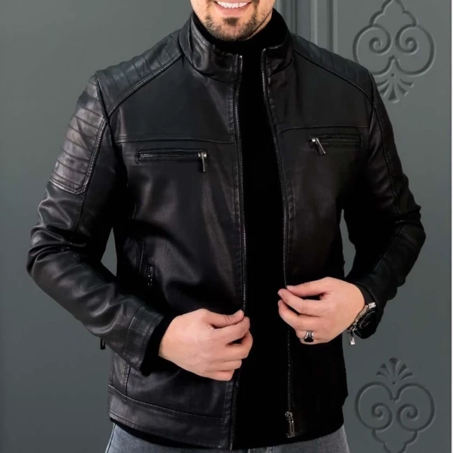 کاپشن چرم مردانه شیک درجه یک