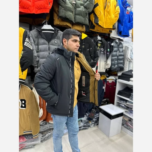 اورکت برزنتی ضدآب و بسیارگرم برند جیپ اصل آبی کاربنی