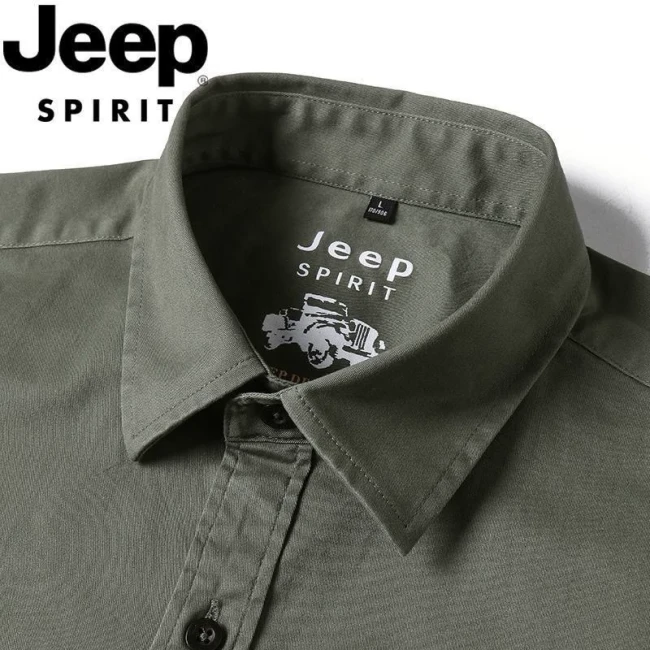 پیراهن ساده تک جیب کتان سنگشور برندjeep