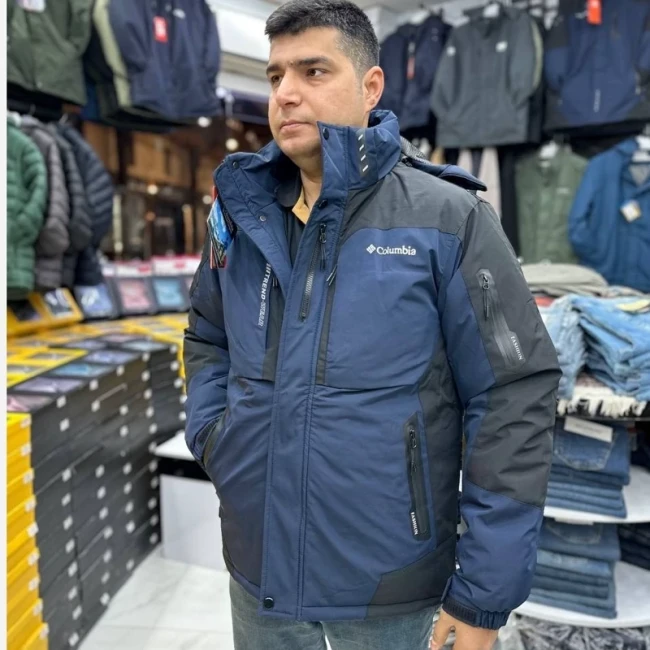 کاپشن کلمبیا گورتکس بسیار شیک رنگ سرمه ای