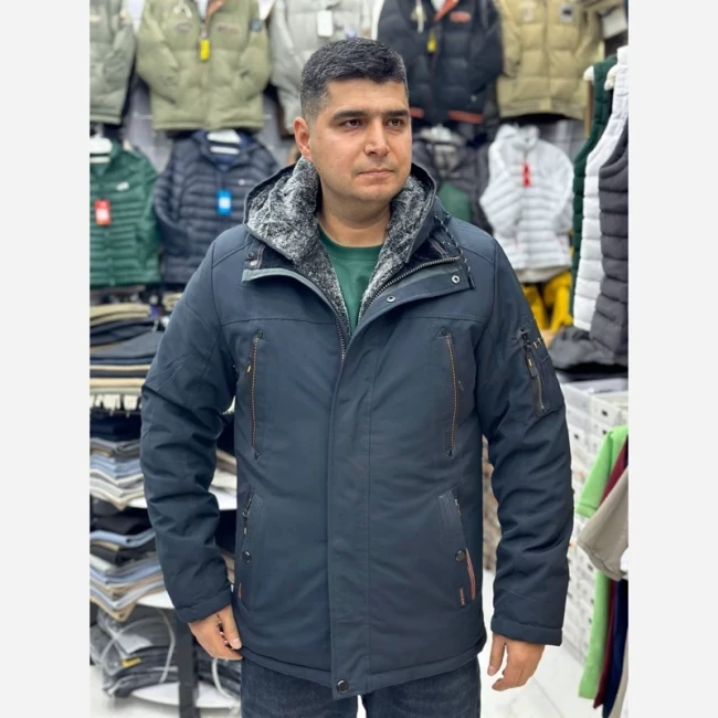 کاپشن مردانه بوفالو روسی بسیار ضخیم دماسنج دار