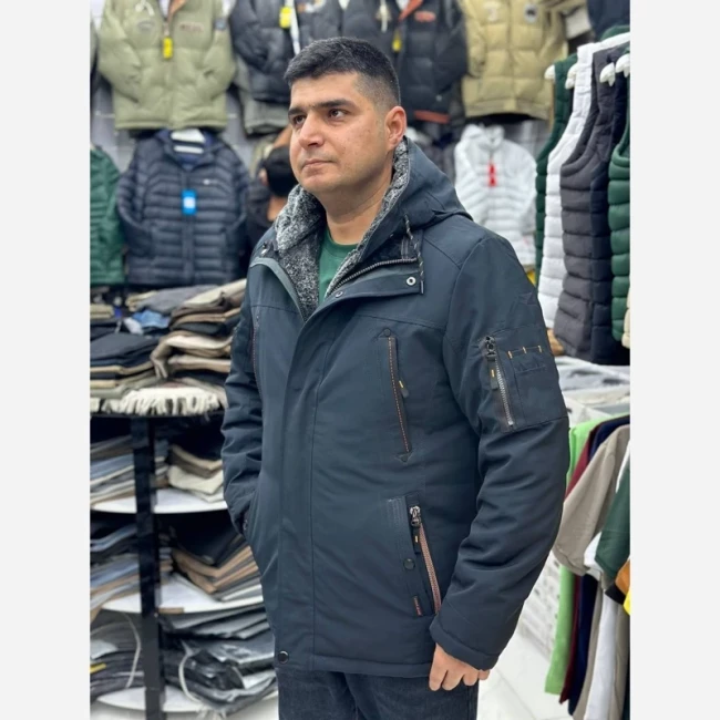 کاپشن مردانه بوفالو روسی بسیار ضخیم دماسنج دار