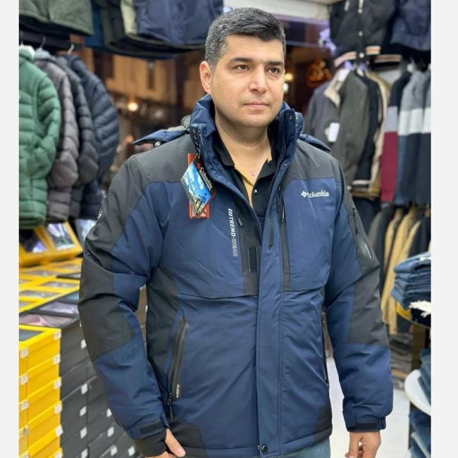 کاپشن کلمبیا گورتکس بسیار شیک رنگ سرمه ای