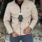 کاپشن مردانه دورو جیپ سفیداستخونی داخل آبی