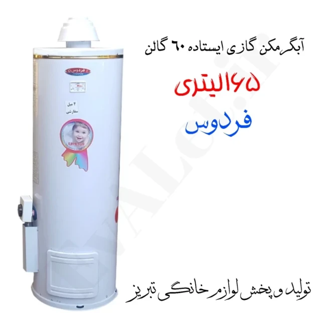 آبگرمکن گازی مخزنی ایستاده فردوس مدل L165 (پس کرایه)