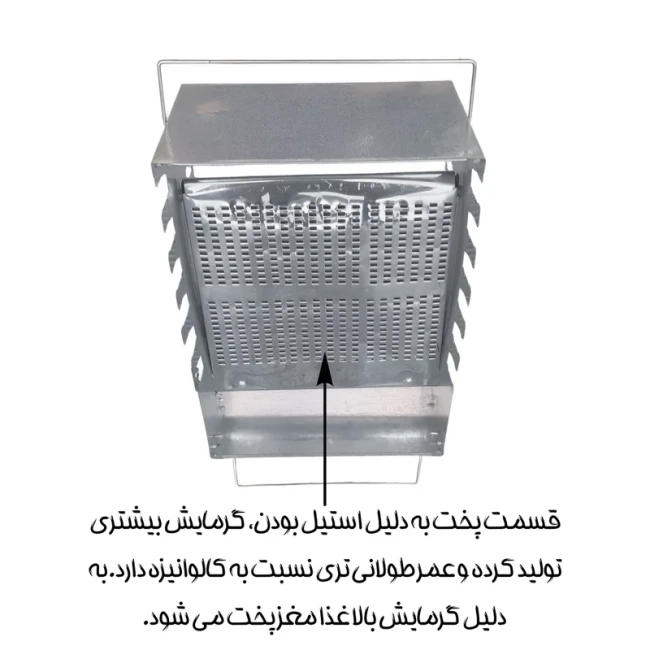 کباب پز معروف و هیزم مدل تمام استیل 12 سیخ 2 طرفه (پس کرایه)