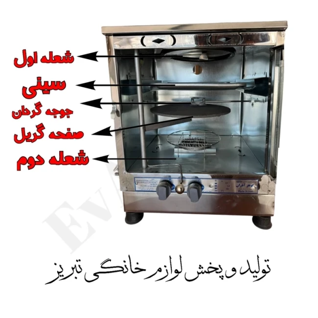 تنورگازی 2 شعله گوهر آذران مدل جوجه گردان (پس کرایه)