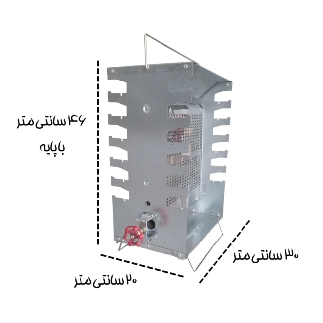 کباب پز معروف و هیزم مدل تمام استیل 12 سیخ 2 طرفه (پس کرایه)