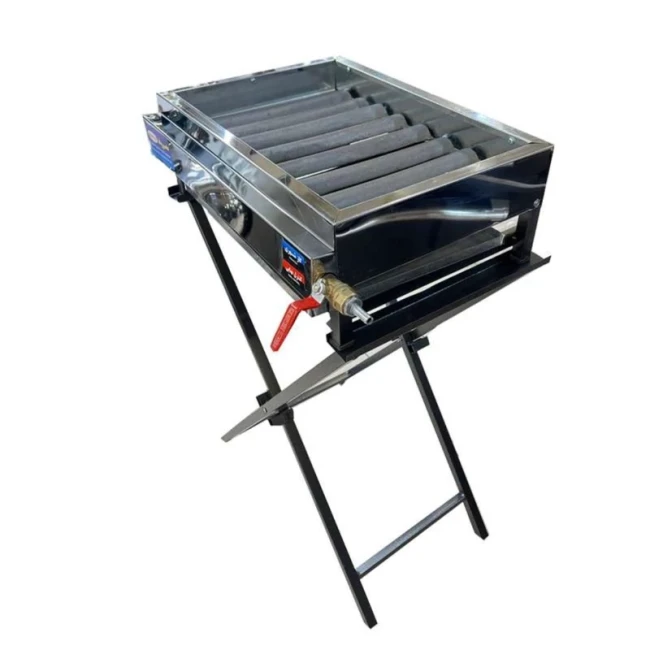 کباب پز (منقل گازی) رومیزی 10 سیخ استیل پایه دار معروفی (پس کرایه)