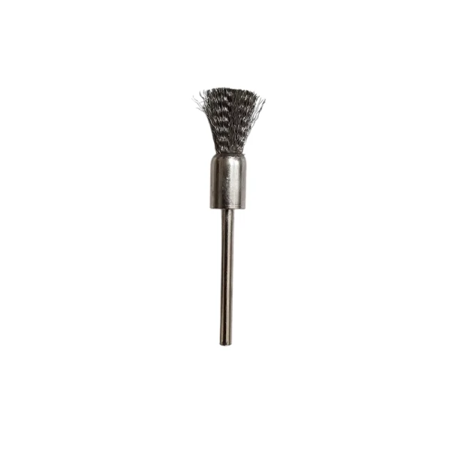 سر سوهان سیمی سفید قلمی ( فرچه سیمی )سایز 8mm با دنباله 3mm مخصوص انواع فلزات و ناخنکاری