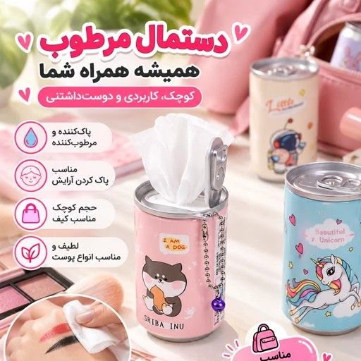 دستمال مرطوب قوطی فانتزی متنوع