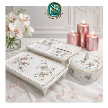 دیس-سینی پایه دار  و اردور خوری سرامیکی (پس کرایه)