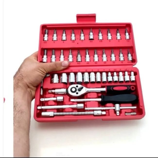 جعبه بکس 46پارچه سایز 1/4  جنس باکیفیت همراه با جغجغه  
