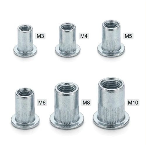 مهره پرچی گرد لبهدار (سایز M3 تا M12)