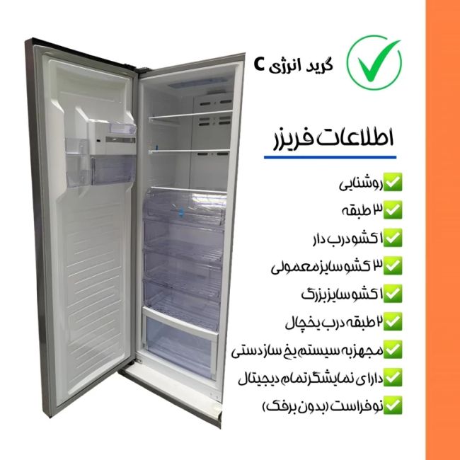 یخچال فریزر دو قلو 40 فوت استیلون مدل دور این دور (پس کرایه)